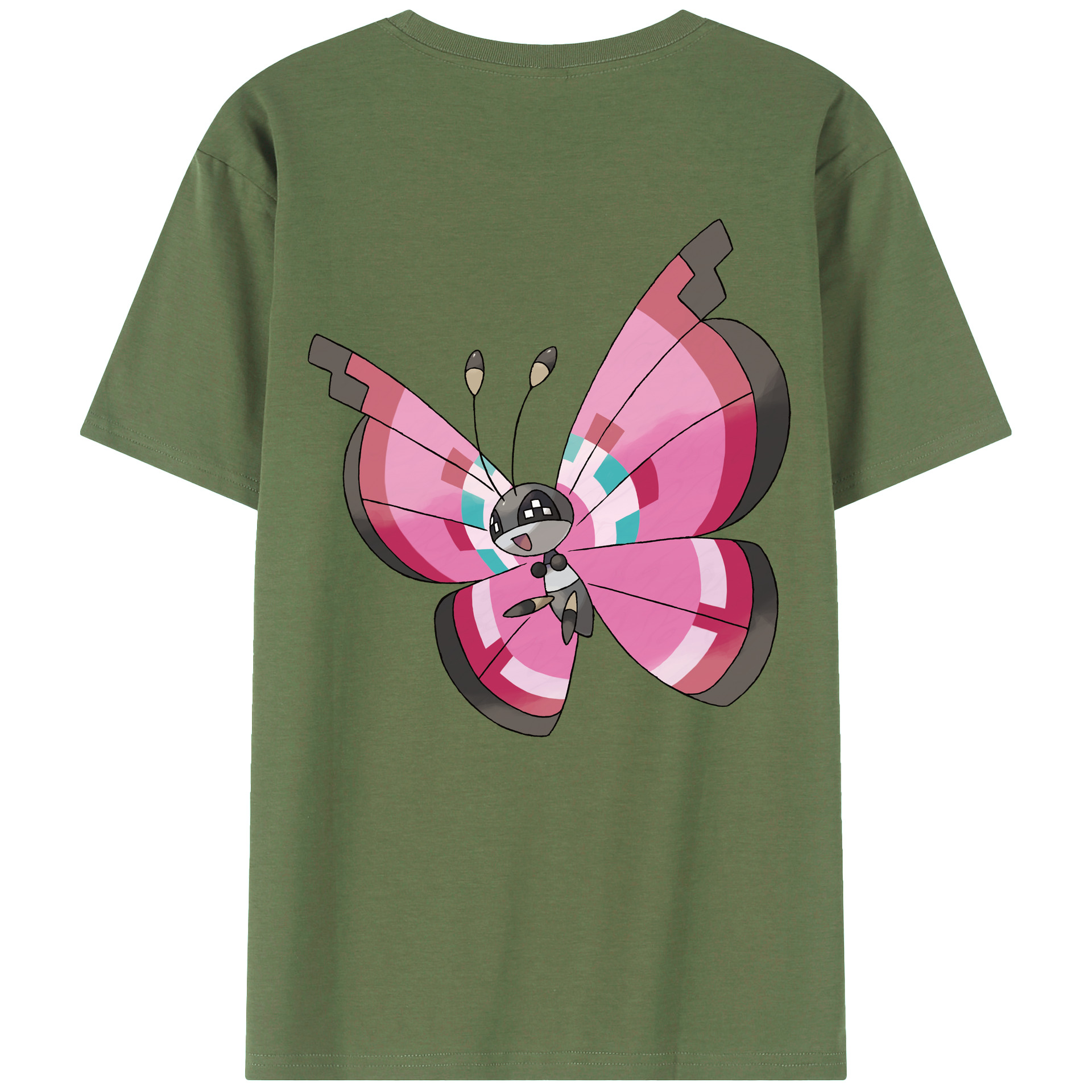 （画像用） ポケットモンスター Pokémon 綿100％ メンズ半袖Tシャツ（バックプリント） 通気性